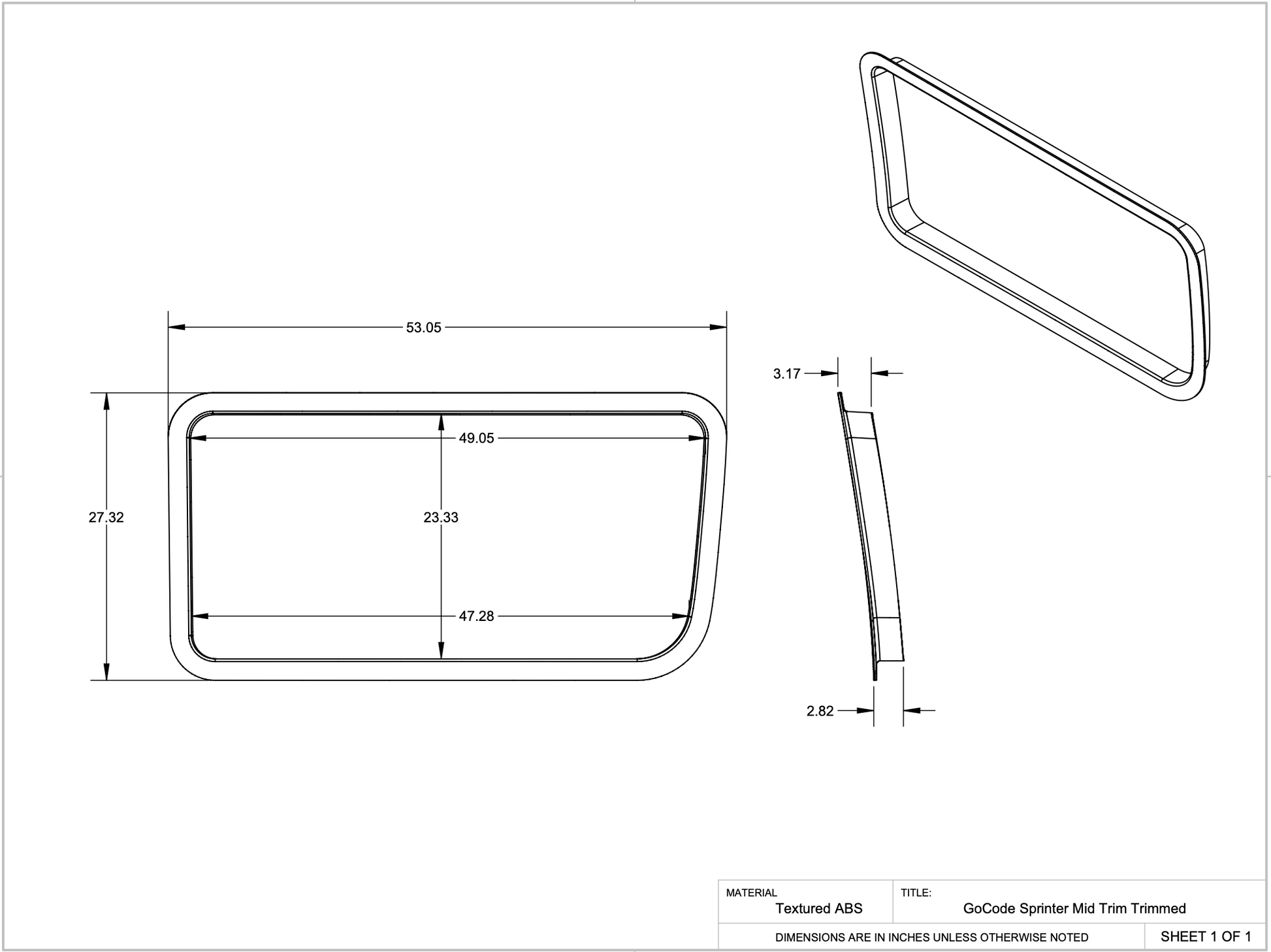 Mercedes Sprinter Driver Mid Trim Ring