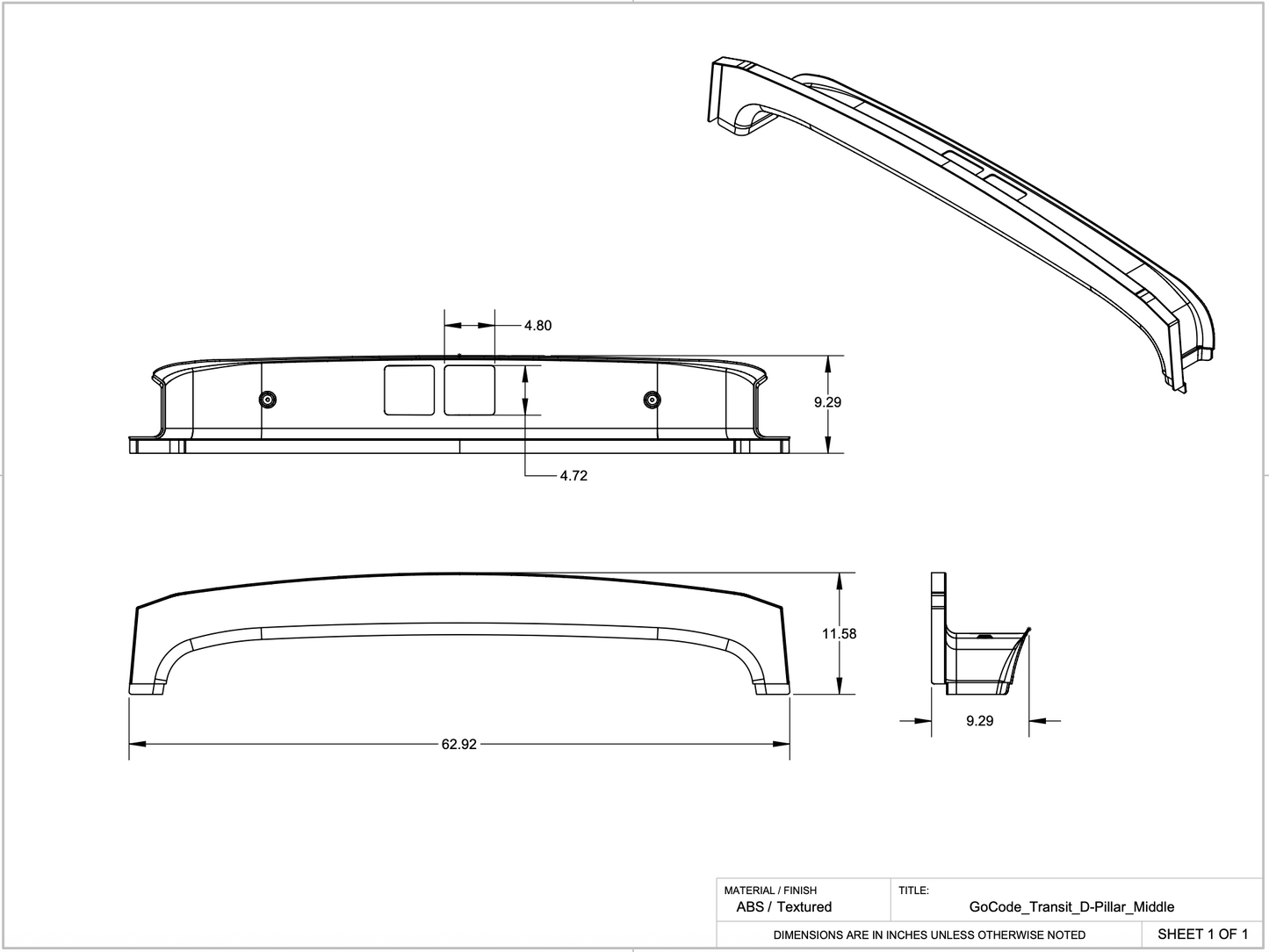 Ford Transit High Roof Rear Trim Kit