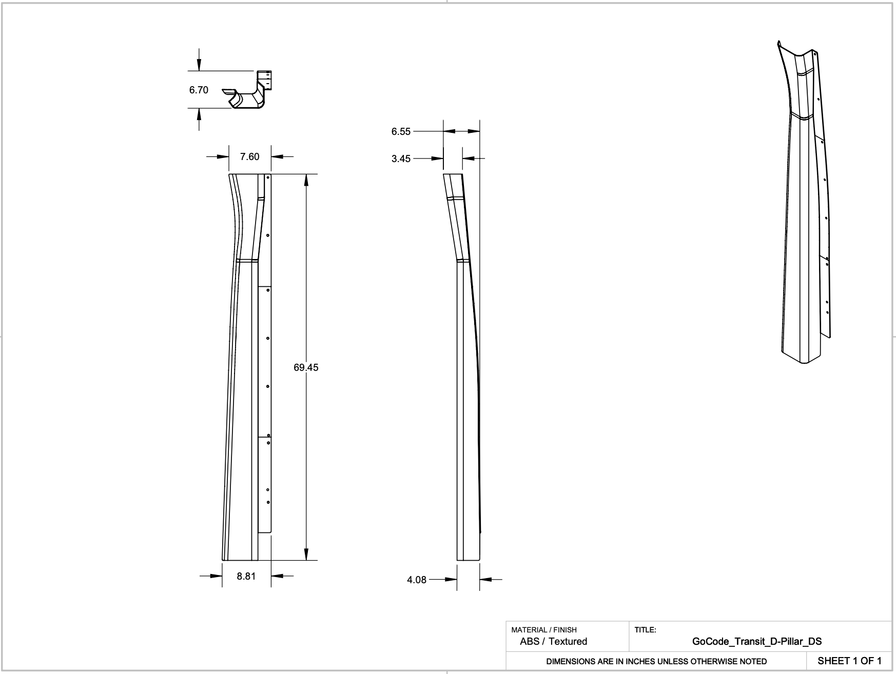 Ford Transit High Roof Rear Trim Kit