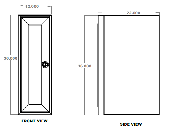Single Door Base Cabinet - 12"x 22" x 36"