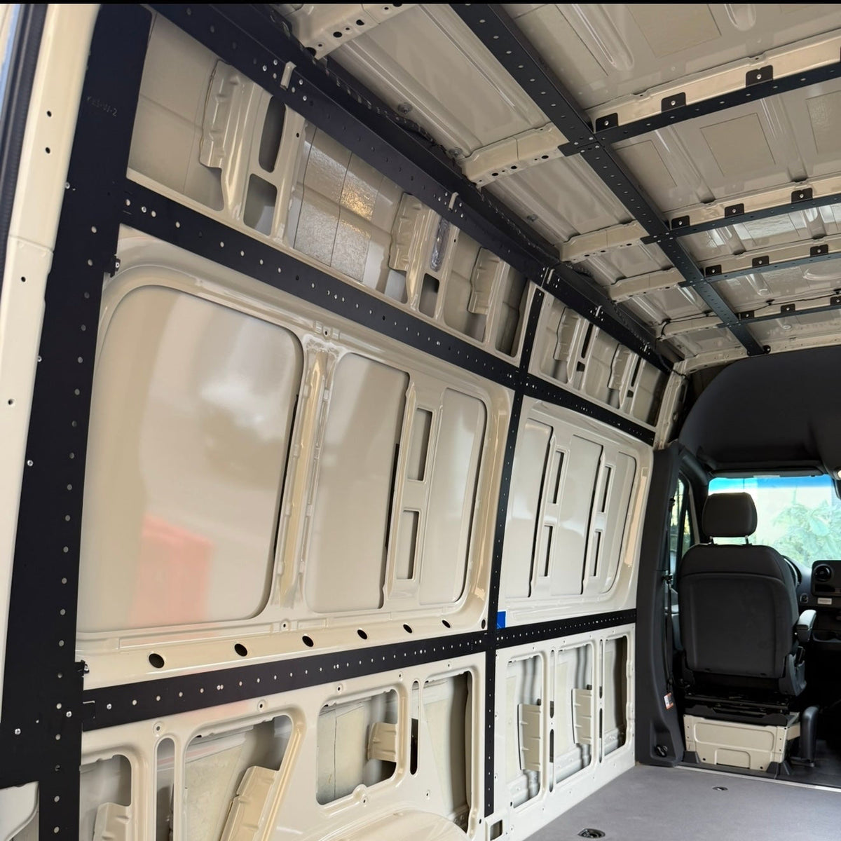 2007–Present Mercedes Sprinter 144 High Roof Wall and Ceiling Brace Kit – Powder-Coated Steel