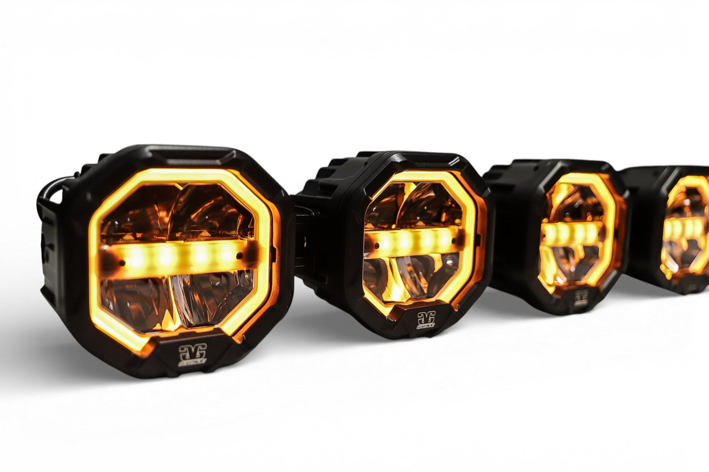 9 Light U-Con Interlocking Off Road LED Pod With Amber or White DRL Running Light
