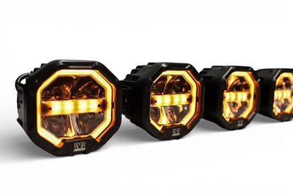 10 Light U-Con Interlocking Off Road LED Pod With Amber or White DRL Running Light