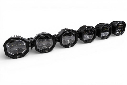 6 Light U-Con Interlocking Off Road LED Pod With Amber or White DRL Running Light