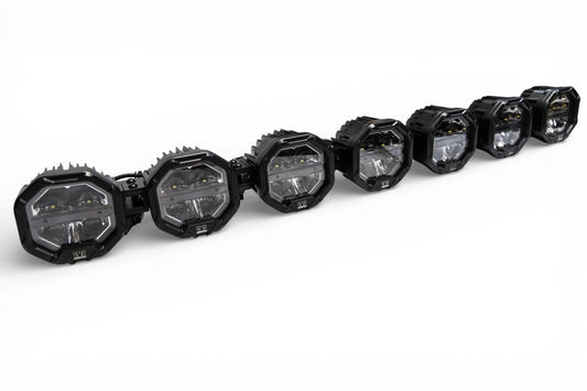 7 Light U-Con Interlocking Off Road LED Pod With Amber or White DRL Running Light
