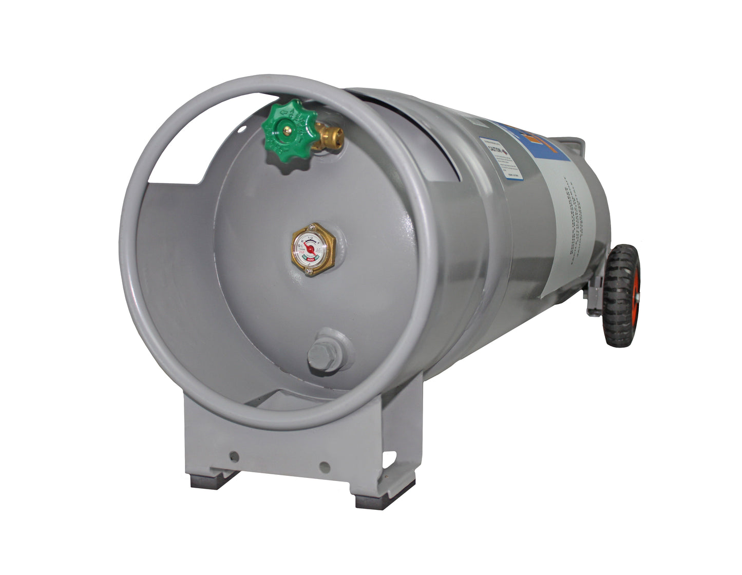 Flame King 100lb Empty Horizontal & Vertical Propane Cylinder with POL & Wheels