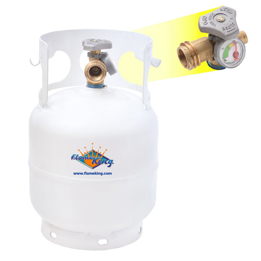 Flame King Portable 5lb Propane Tank LP Cylinder with OPD & Gauge