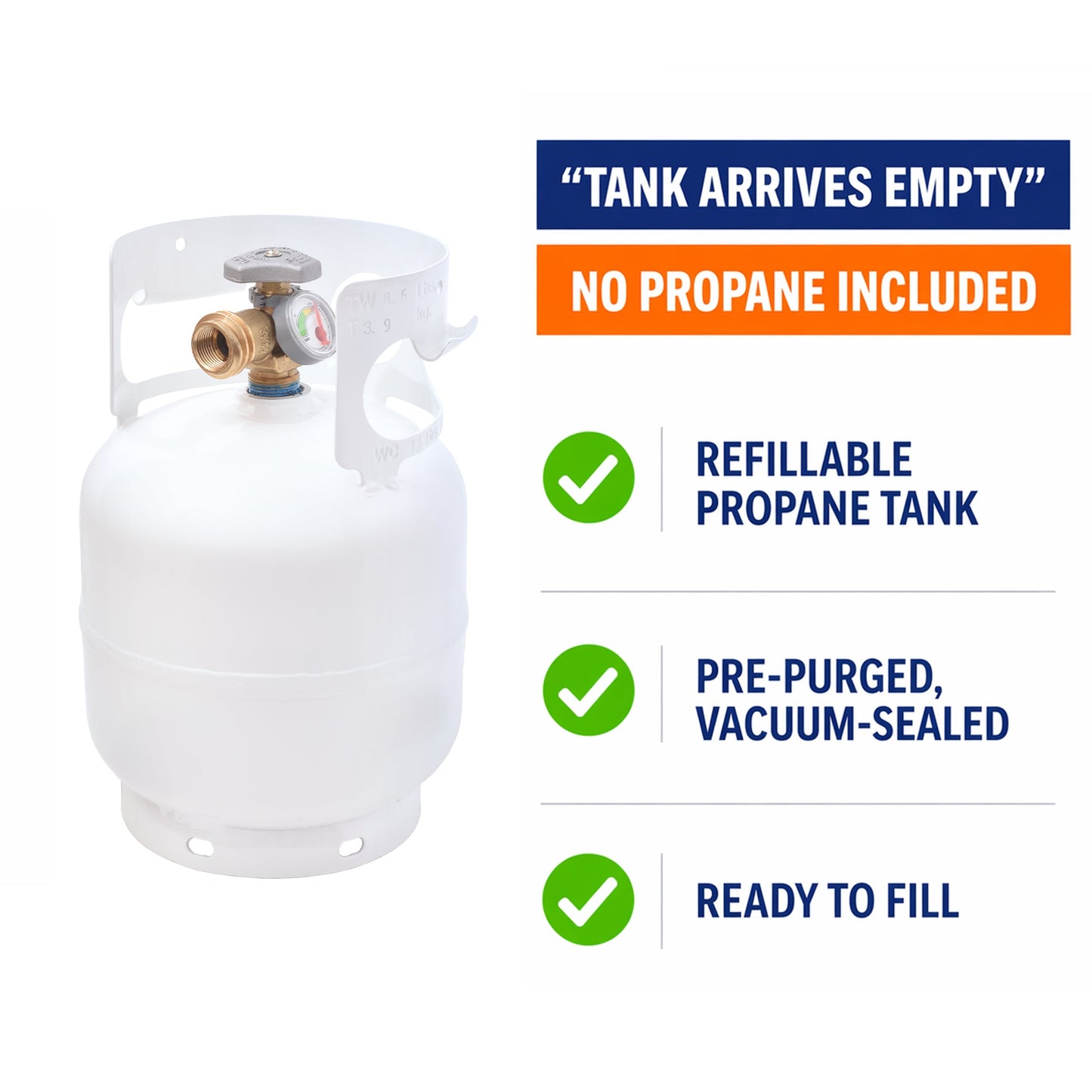 Flame King Portable 5lb Propane Tank LP Cylinder with OPD & Gauge