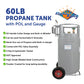 Flame King 60lb Horizontal & Vertical Propane Cylinder Gauge POL & Wheels