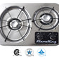 Flame King 2 Burner Built-In RV Trailer Stove with Wind Shield