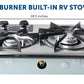 Flame King 2 Burner Built-In RV Trailer Stove with Wind Shield