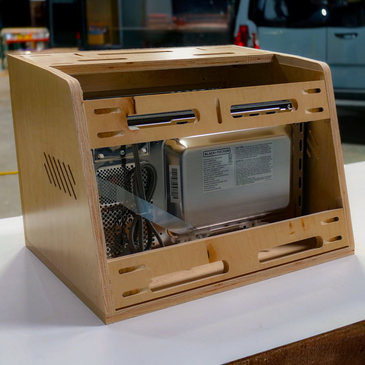 Single Microwave Cabinet for Sprinter, Transit and Promaster Vans