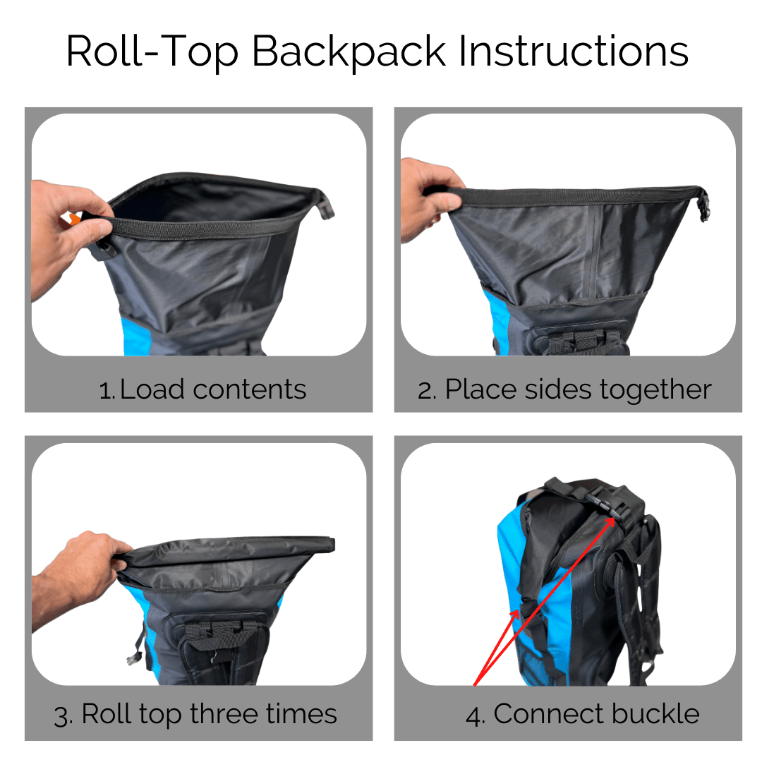 30L Waterproof Backpack – Roll-Top Dry Bag for Beach, Travel & Outdoor Gear