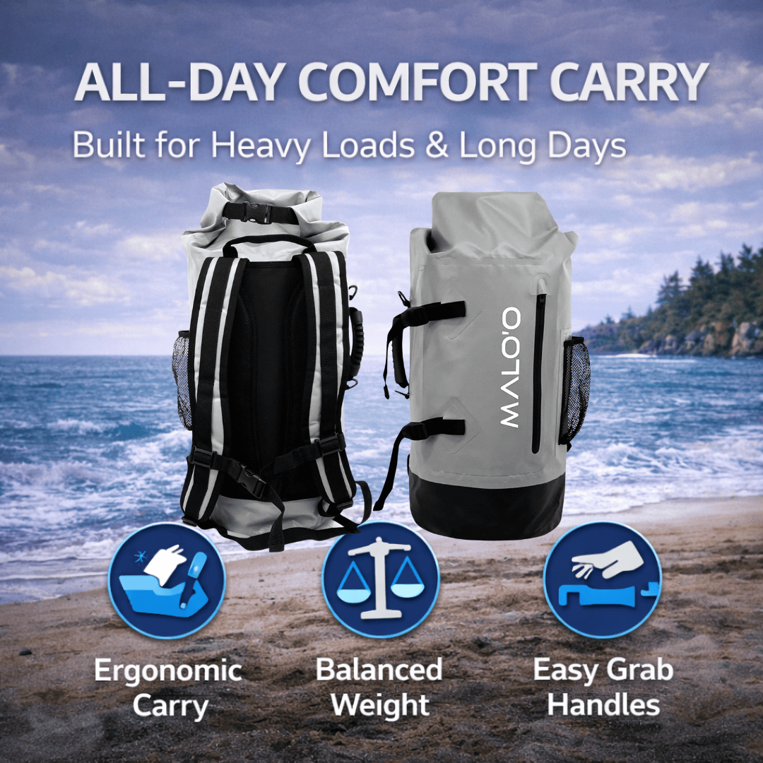 45L Waterproof Backpack – Roll-Top Dry Bag for Travel, Beach & Outdoor Gear