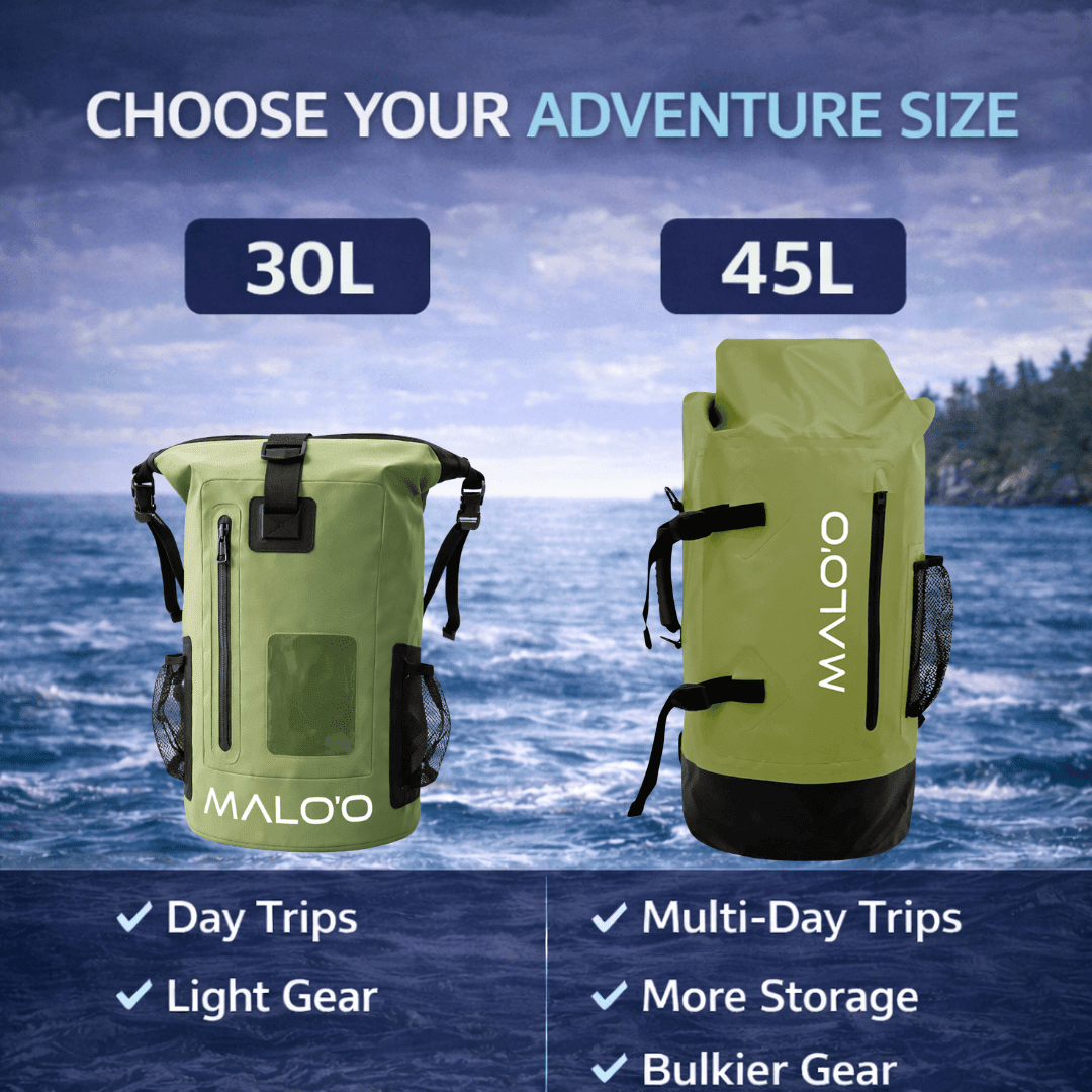 45L Waterproof Backpack – Roll-Top Dry Bag for Travel, Beach & Outdoor Gear