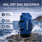45L Waterproof Backpack – Roll-Top Dry Bag for Travel, Beach & Outdoor Gear