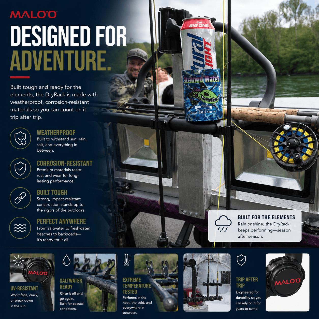 DryRack Fishing Rod Holder – Portable Rod Rack for Vehicle & Outdoor Use