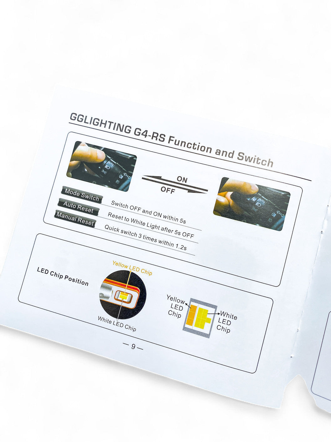 G4-RS 3 COLOR LED HEADLIGHT BULBS WHITE/YELLOW/AMBER