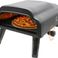 Flame King Outdoor Portable 14-inch Propane Pizza Oven Gas 360 Degree Rotating Stone