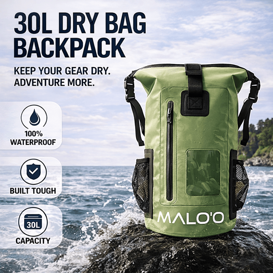 30L Waterproof Backpack – Roll-Top Dry Bag for Beach, Travel & Outdoor