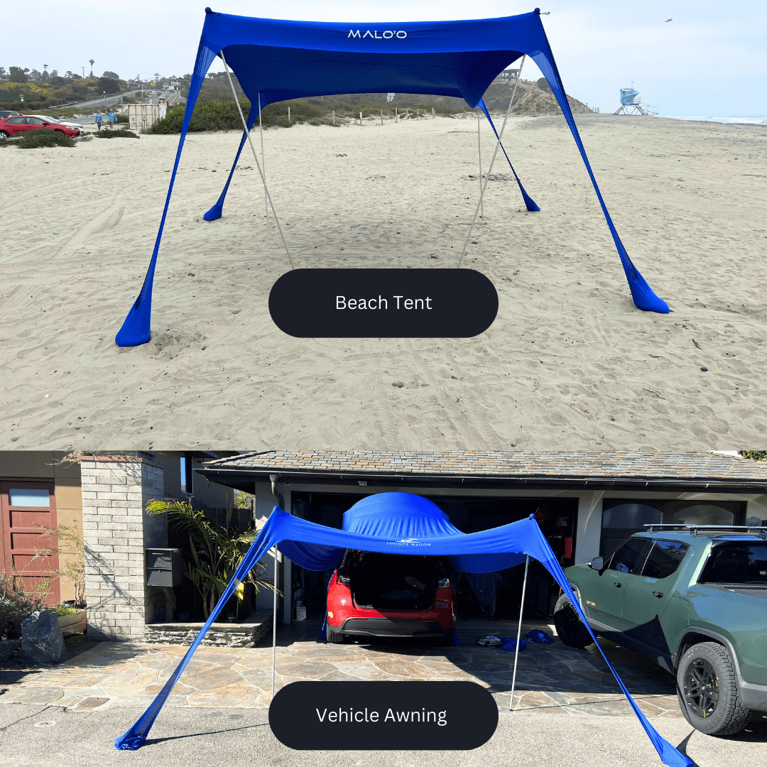 DualShade™ 10x10 - Instant beach shade. Vehicle-ready awning