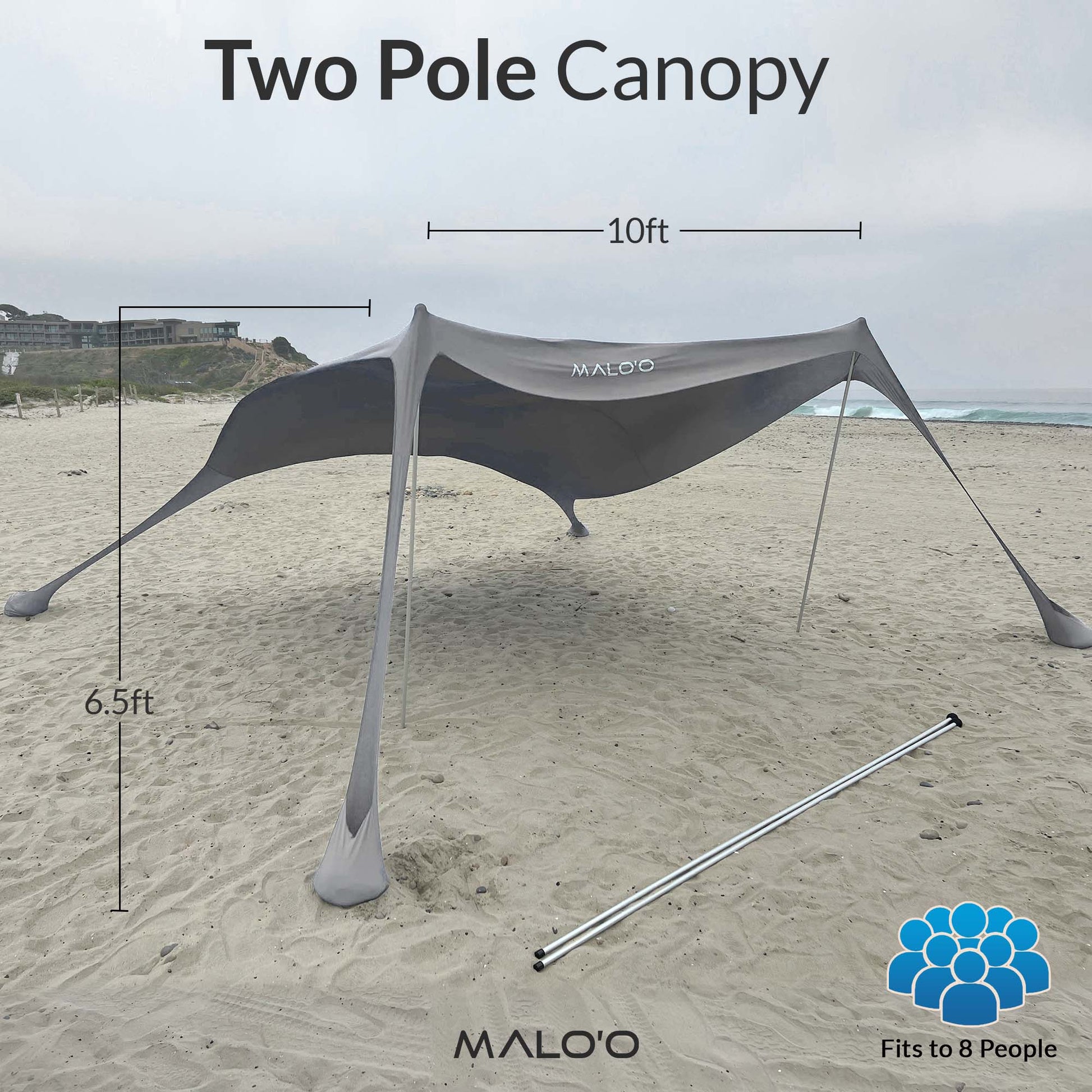 DualShade™ 10x10 - Instant beach shade. Vehicle-ready awning