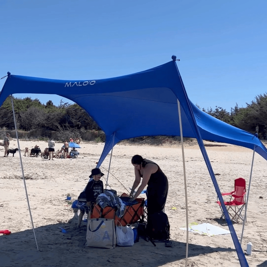 DualShade™ 10x10 - Instant beach shade. Vehicle-ready awning