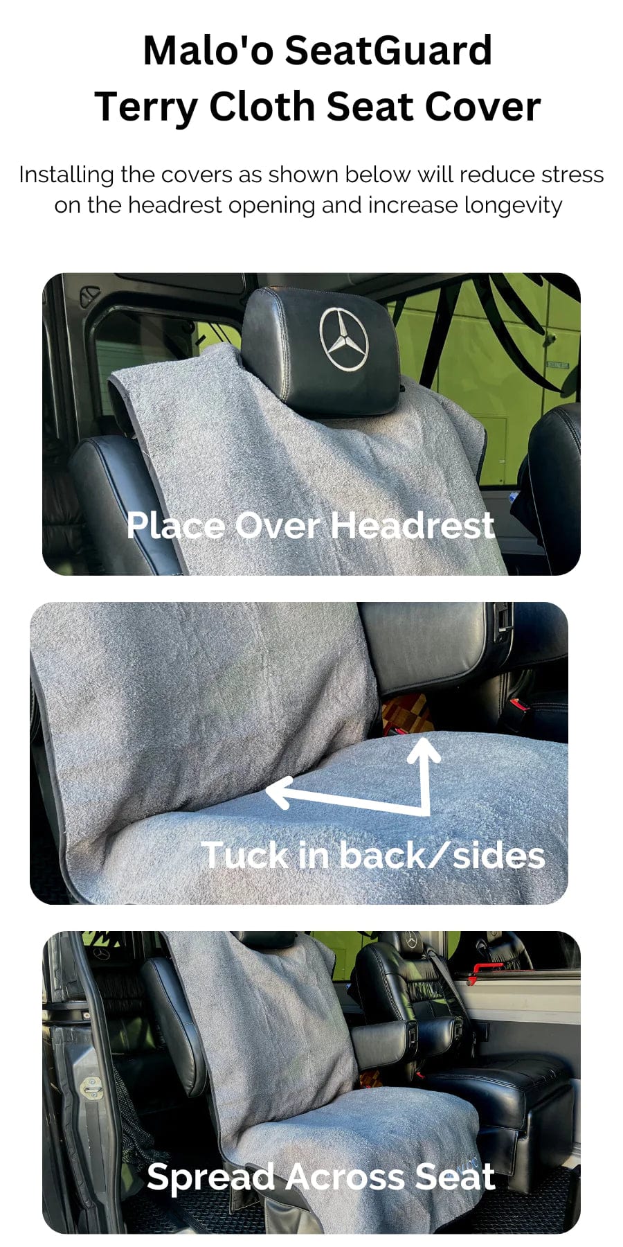 SeatGuard Terry Cloth Car Seat Cover (2-Pack) – Soft, Absorbent Seat Protector for Beach, Gym & Travel
