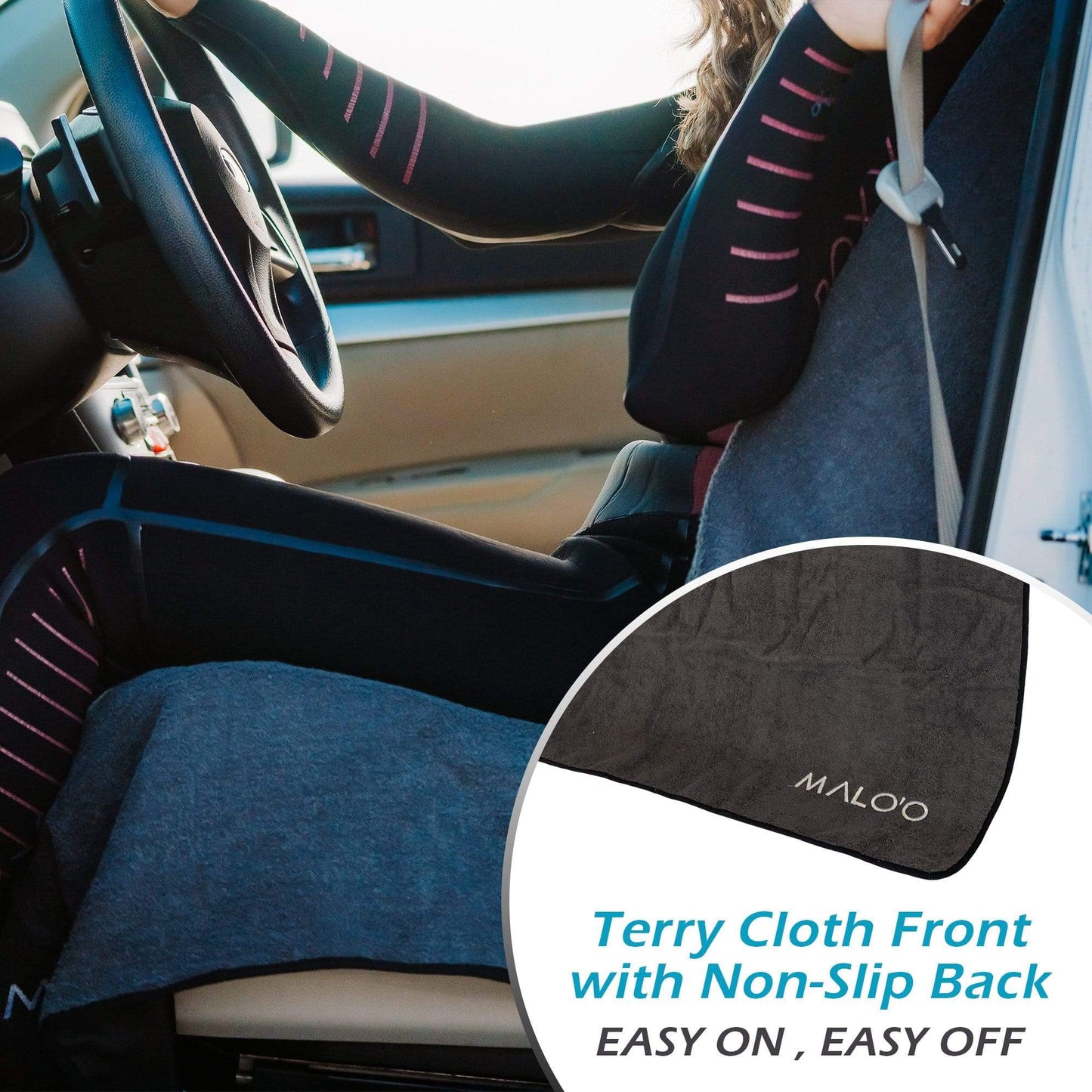 SeatGuard Terry Cloth Car Seat Cover (2-Pack) – Soft, Absorbent Seat Protector for Beach, Gym & Travel