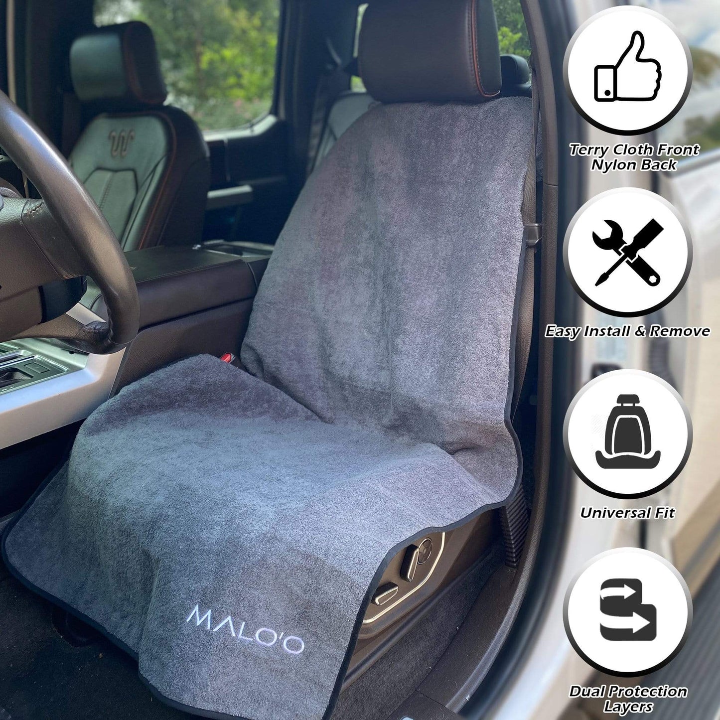 SeatGuard Terry Cloth Car Seat Cover (2-Pack) – Soft, Absorbent Seat Protector for Beach, Gym & Travel