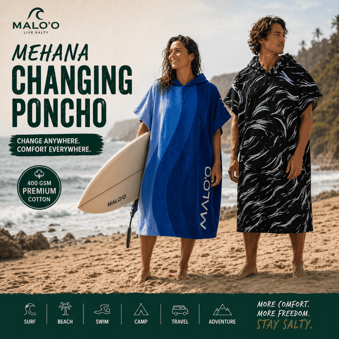 Mehana Changing Poncho – Quick-Dry Surf Poncho & Hooded Towel for Beach & Water Adventures