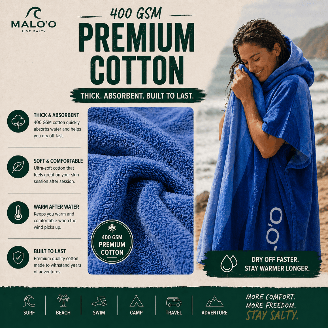 Mehana Changing Poncho – Quick-Dry Surf Poncho & Hooded Towel for Beach & Water Adventures