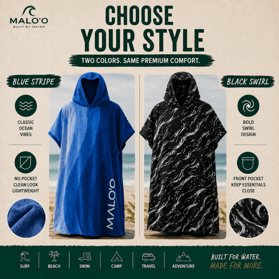 Mehana Changing Poncho – Quick-Dry Surf Poncho & Hooded Towel for Beach & Water Adventures