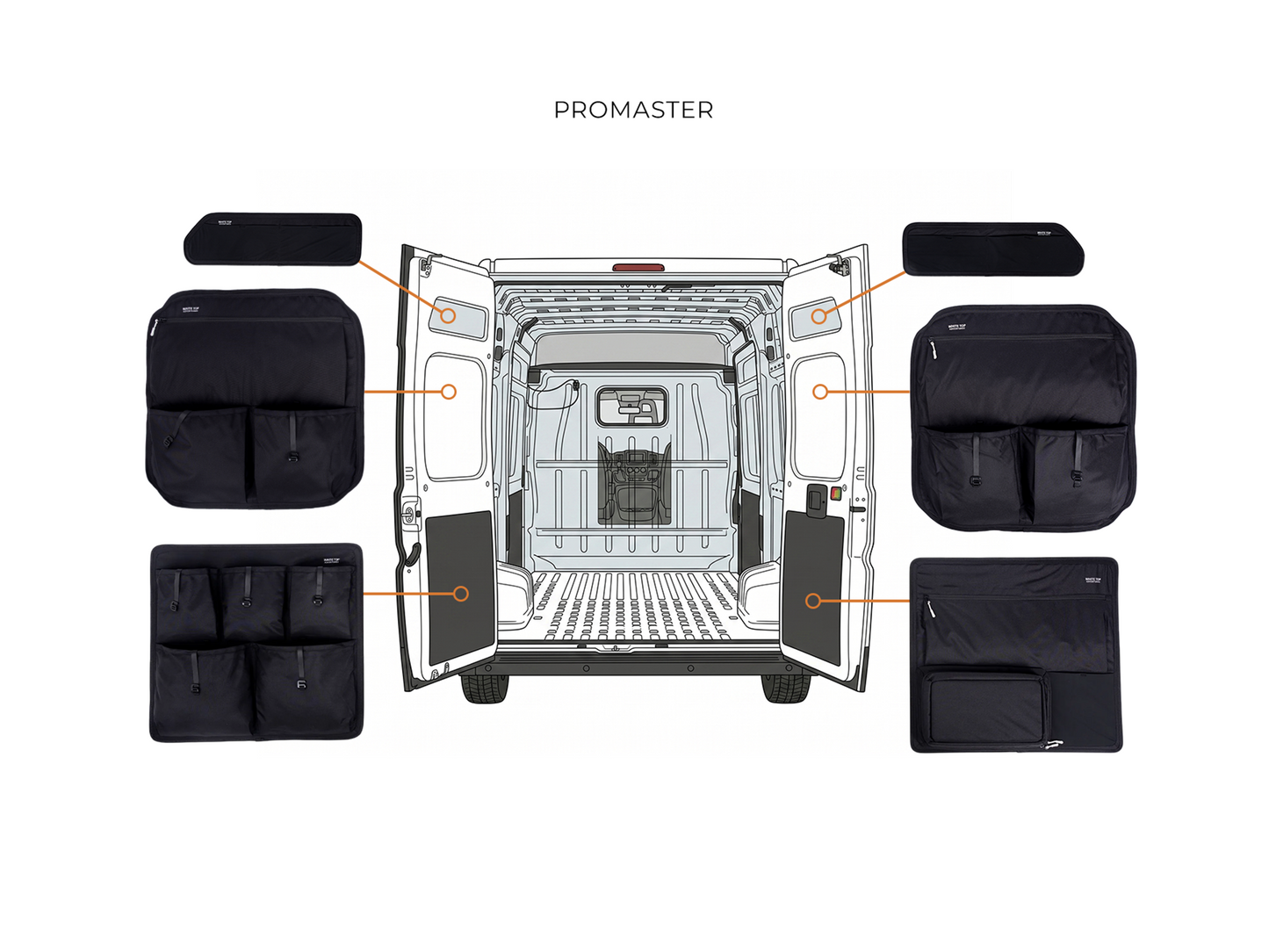 Ram Promaster Rear Door Storage Panels Bundle (Upper, Middle & Lower)