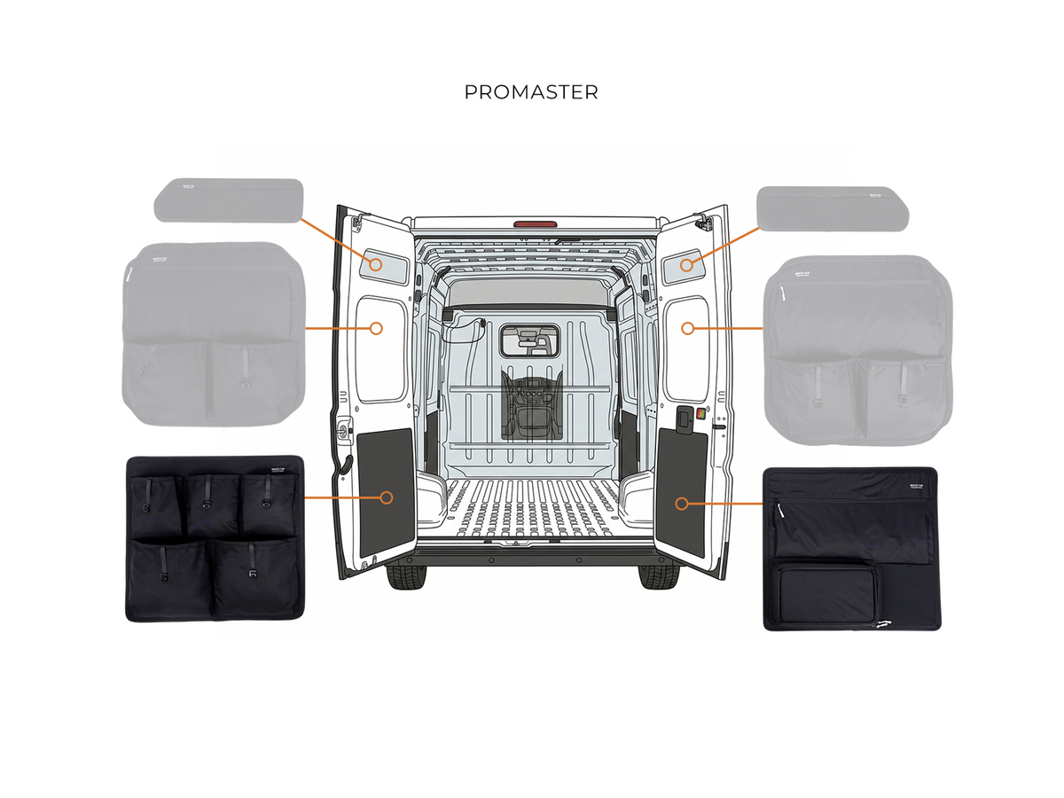 Ram Promaster Lower Rear Door Storage Panels (Pair)