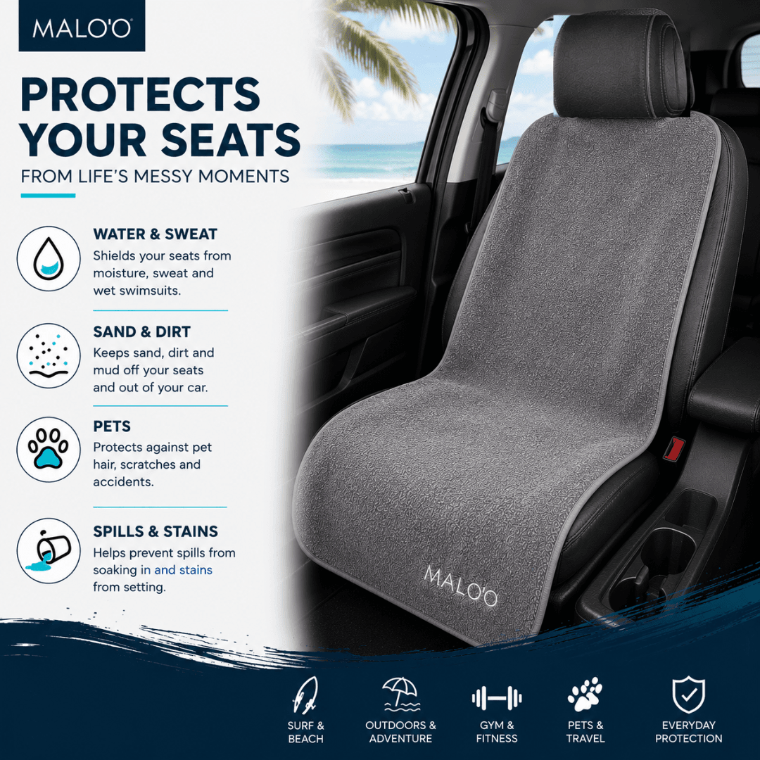SeatGuard Terry Cloth Seat Cover (2-Pack) – Soft, Absorbent Seat Protector for Beach, Gym & Travel