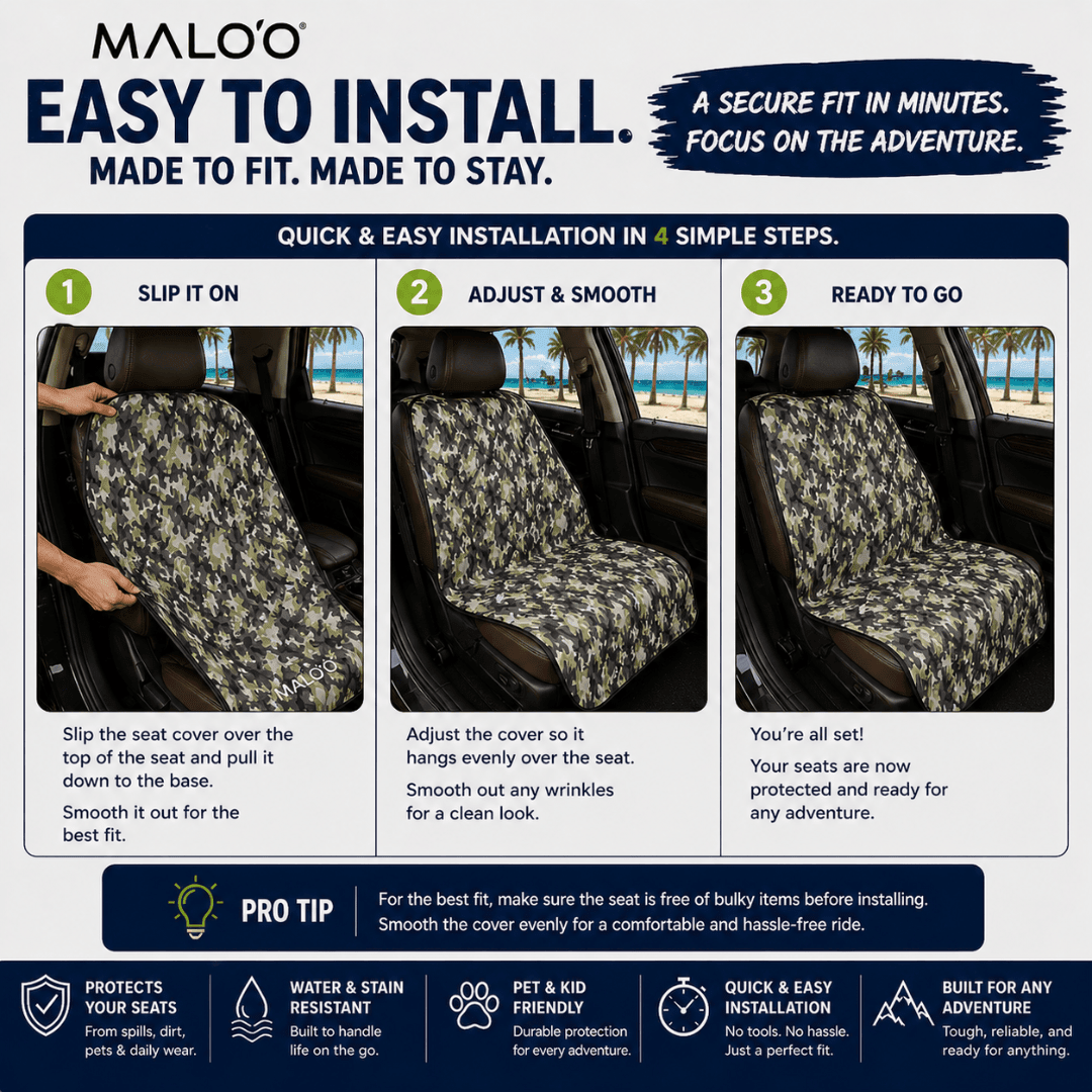 SeatGuard Waterproof Seat Cover (2-Pack) – Durable Seat Protector for Beach, Gym & Pets