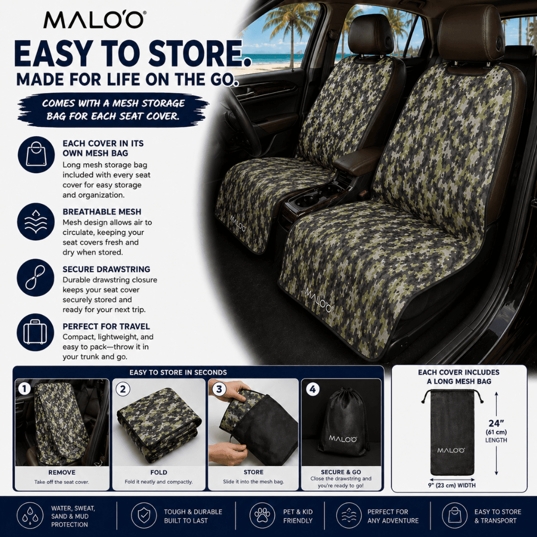 SeatGuard Waterproof Seat Cover (2-Pack) – Durable Seat Protector for Beach, Gym & Pets
