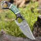 Spark Damascus EDC Knife with Micarta & Pakkawood Handle
