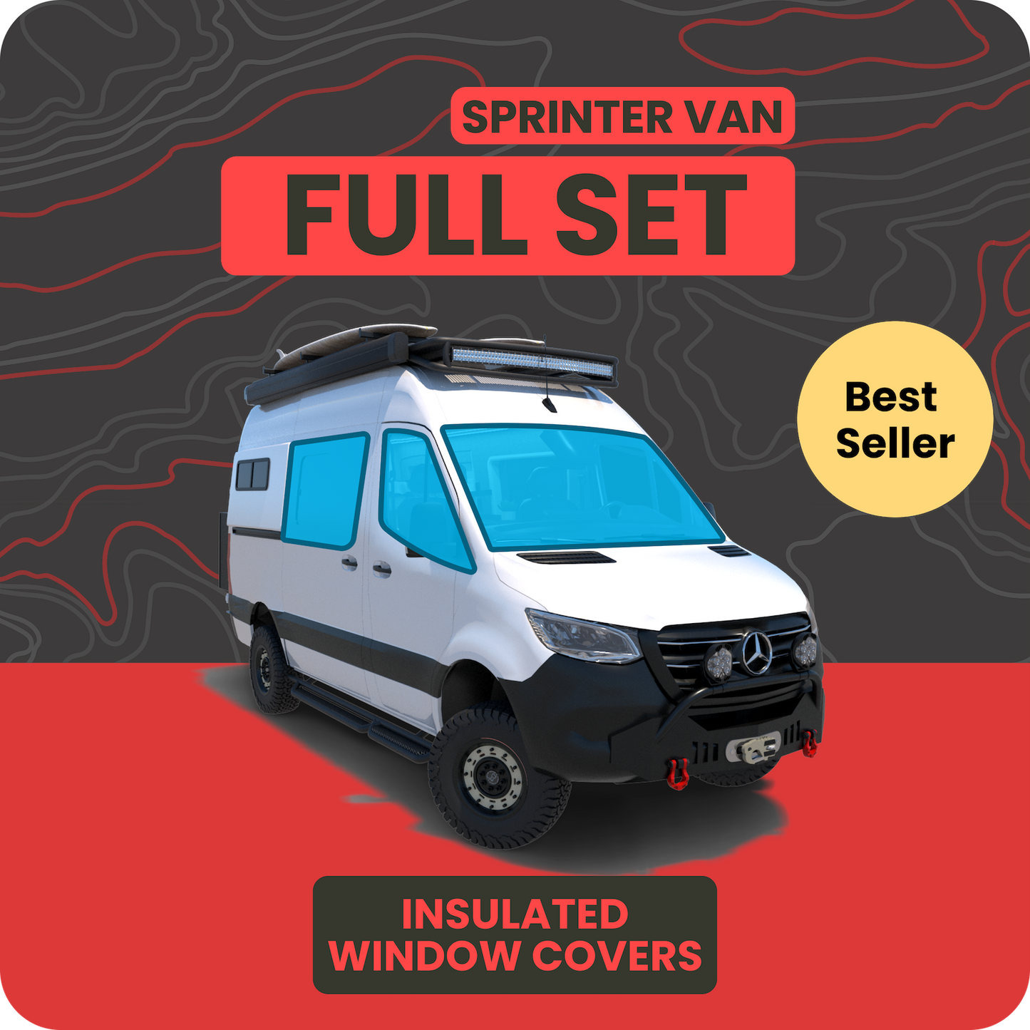 Full 8-Piece Window Cover Set - Sprinter Van