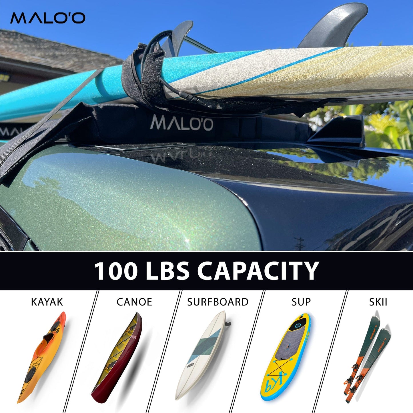 Surfboard Roof Rack – Soft Rack for Cars & SUVs for Safe Board Transport