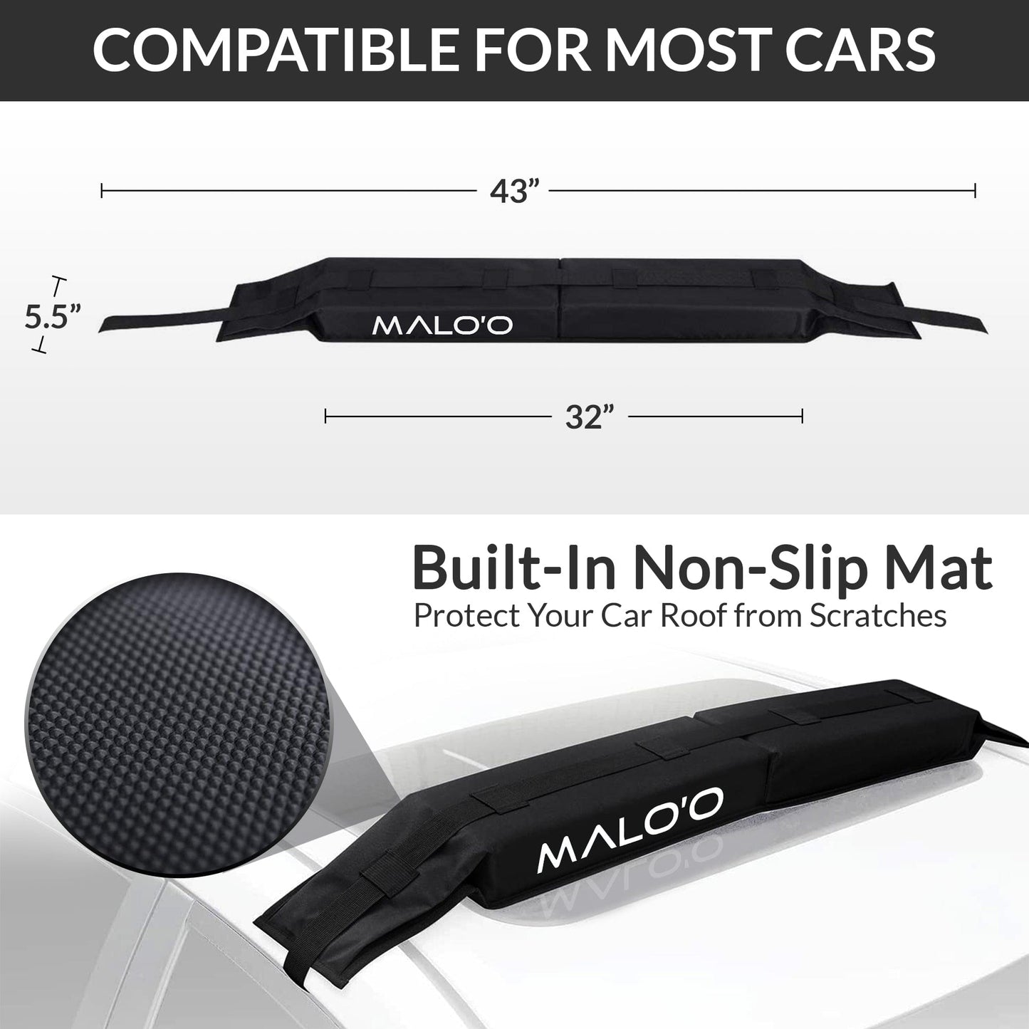 Surfboard Roof Rack – Soft Rack for Cars & SUVs for Safe Board Transport
