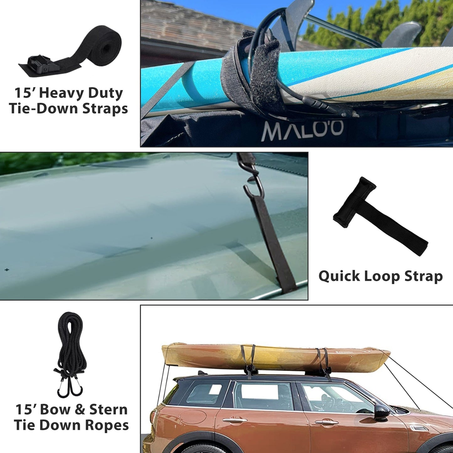 Surfboard Roof Rack – Soft Rack for Cars & SUVs for Safe Board Transport