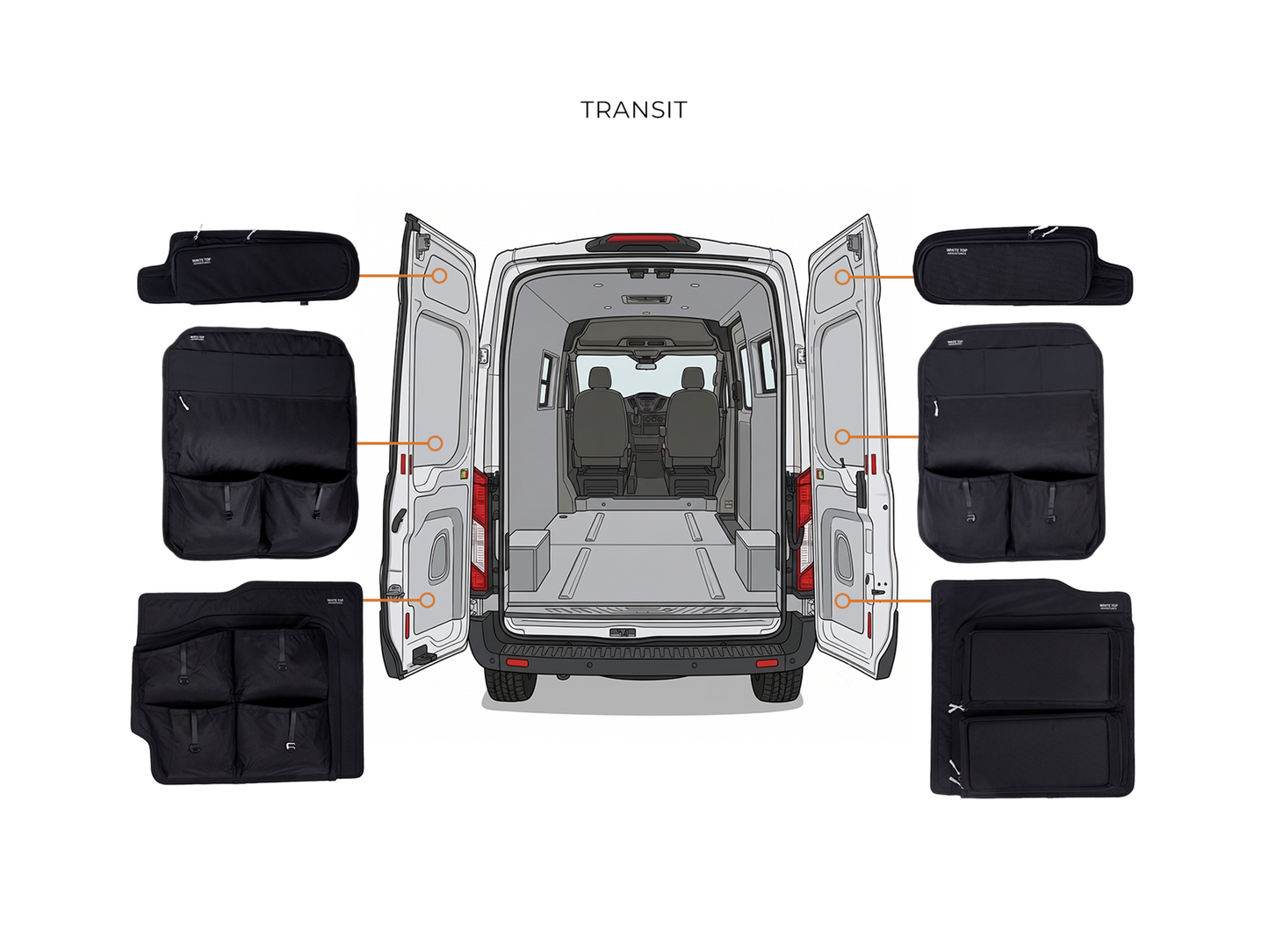 Ford Transit Rear Door Storage Panels Bundle (Upper, Middle & Lower)