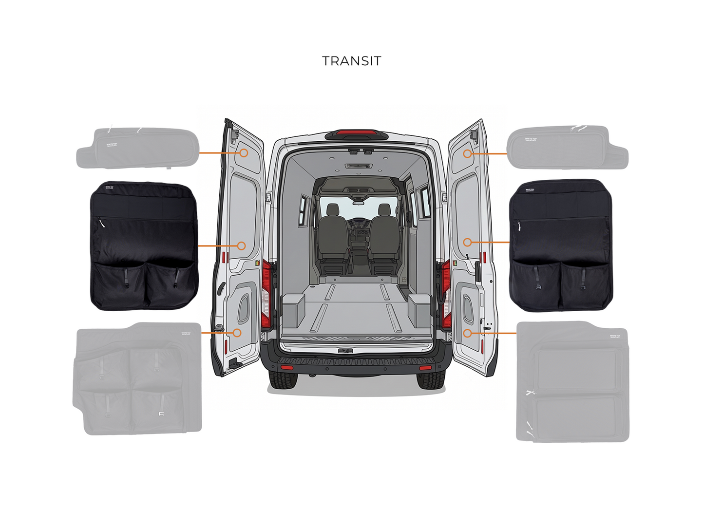 Ford Transit Middle Rear Door Storage Panels (Pair)