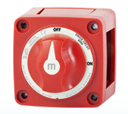 Series Mini On-Off Battery Switch with Knob - Red